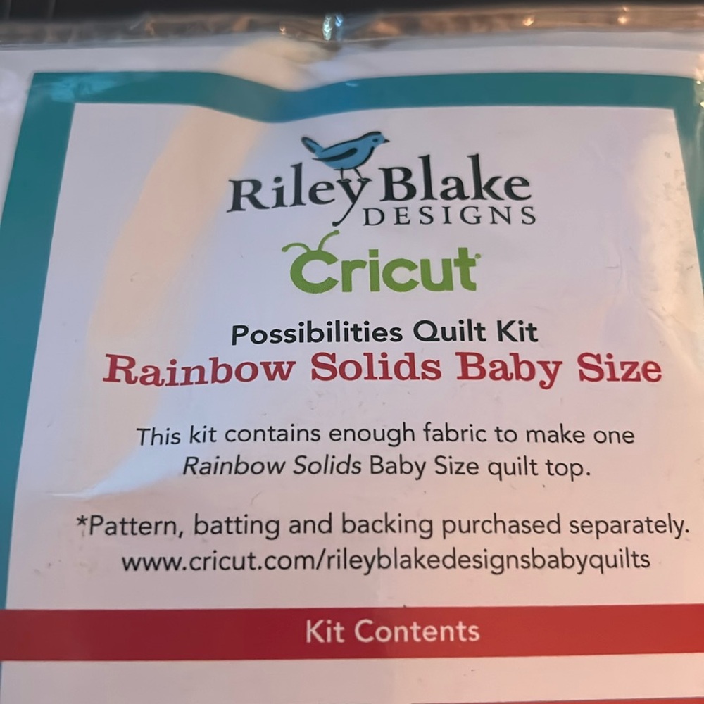 Riley Blake rainbow solids baby quilt kit